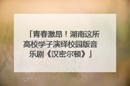 青春激昂！湖南这所高校学子演绎校园版音乐剧《汉密尔顿》