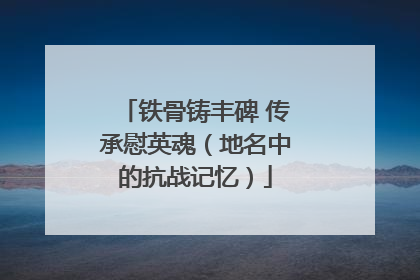 铁骨铸丰碑 传承慰英魂（地名中的抗战记忆）