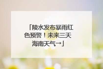 陵水发布暴雨红色预警！未来三天海南天气→