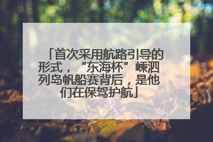 首次采用航路引导的形式，“东海杯”嵊泗列岛帆船赛背后，是他们在保驾护航