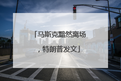 马斯克黯然离场，特朗普发文