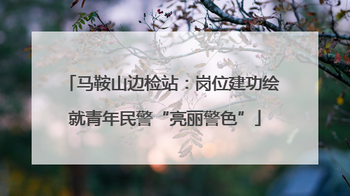 马鞍山边检站：岗位建功绘就青年民警“亮丽警色”