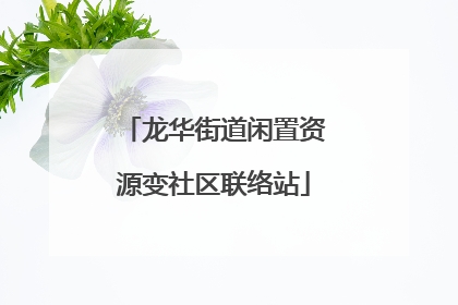 龙华街道闲置资源变社区联络站