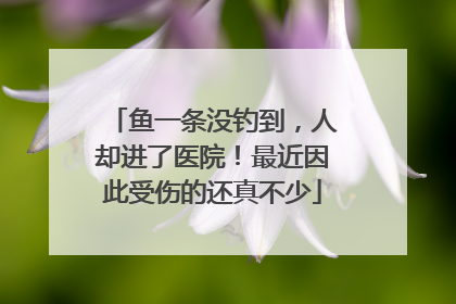 鱼一条没钓到，人却进了医院！最近因此受伤的还真不少