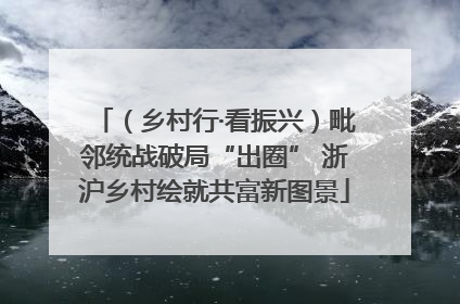 （乡村行·看振兴）毗邻统战破局“出圈” 浙沪乡村绘就共富新图景