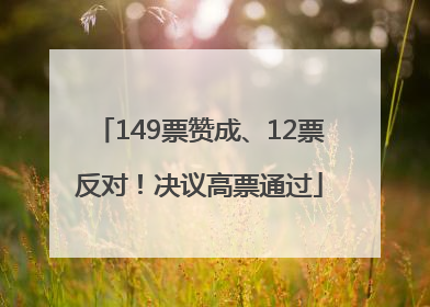 149票赞成、12票反对！决议高票通过