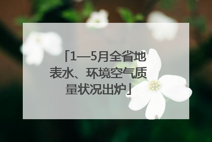 1—5月全省地表水、环境空气质量状况出炉