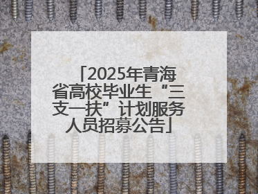 2025年青海省高校毕业生“三支一扶”计划服务人员招募公告