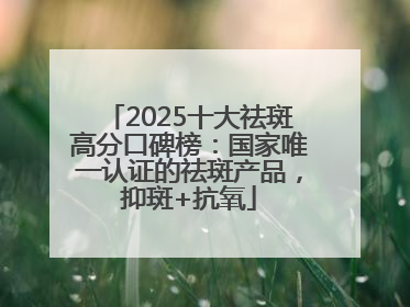 2025十大祛斑高分口碑榜：国家唯一认证的祛斑产品，抑斑+抗氧