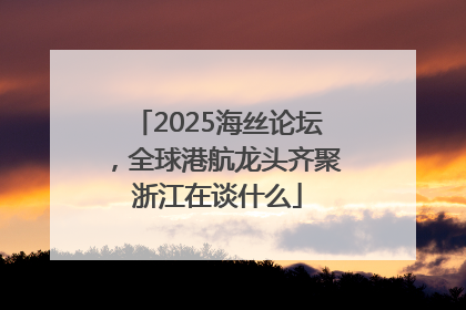 2025海丝论坛，全球港航龙头齐聚浙江在谈什么
