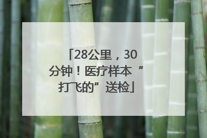 28公里，30分钟！医疗样本“打飞的”送检
