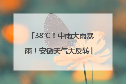 38℃！中雨大雨暴雨！安徽天气大反转
